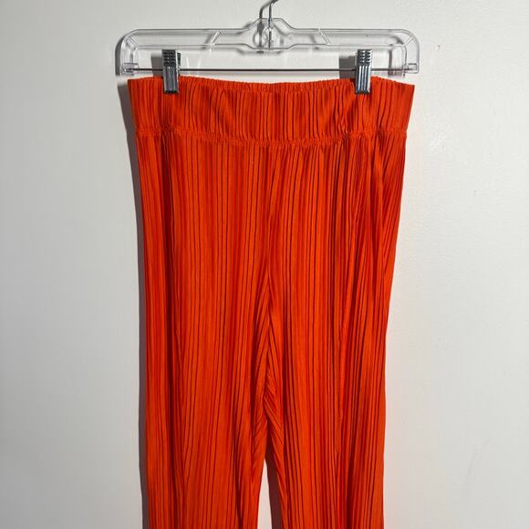 Free People Movement Pant Women S Orange Crinkle Pullon Flair Boho Athleisure - Picture 2 of 10